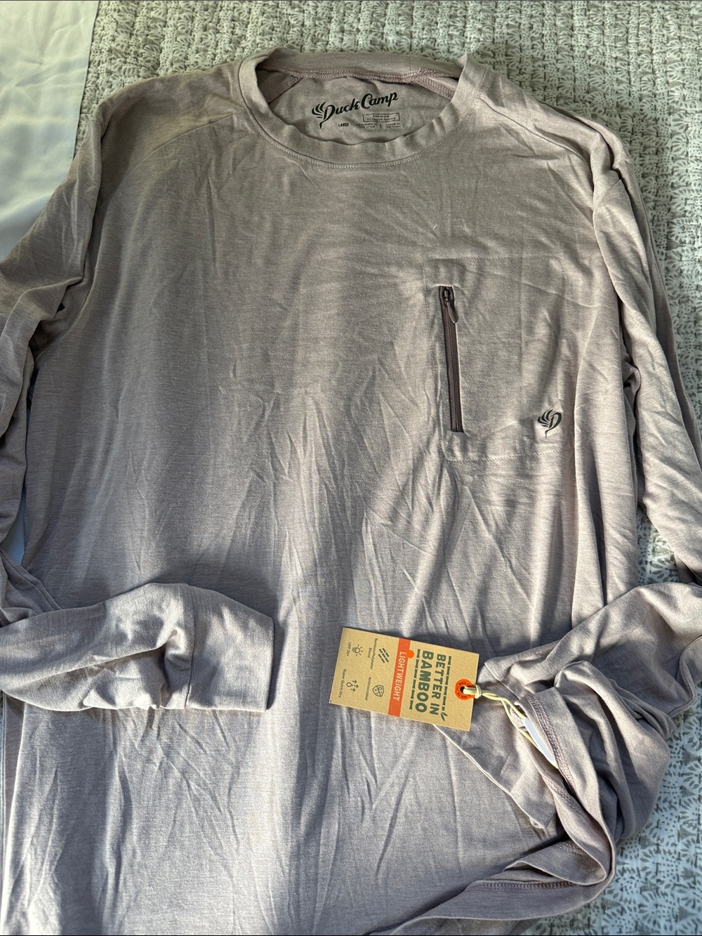 Duck Camp Men’s Long Sleeve Zip Pocket Shirt - Light Mauve